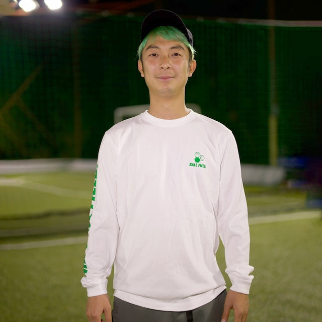 LOGO Long Tshirt Version梅 color WHITE 「MK BALL FIELD.」